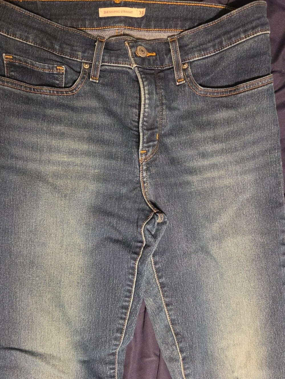 Women's LEVI 314 Shaping Blue Straight Jeans (Size 31 Waist- 12 Women's)